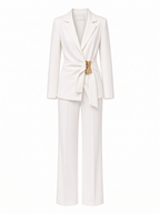 Traje gabardina detalle dorado