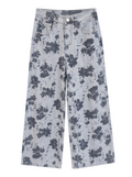 Wide leg Flores Azul