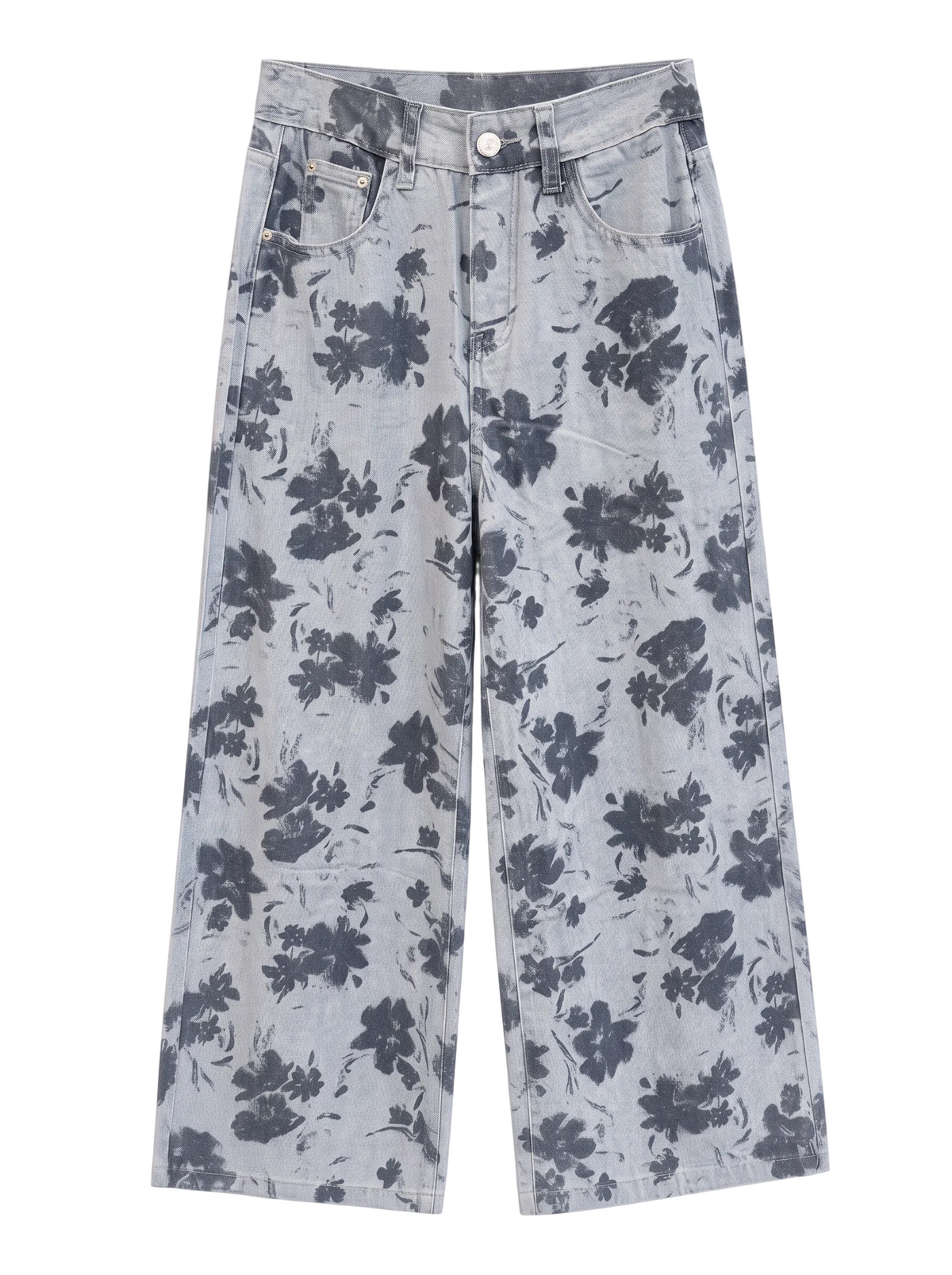 Wide leg Flores Azul