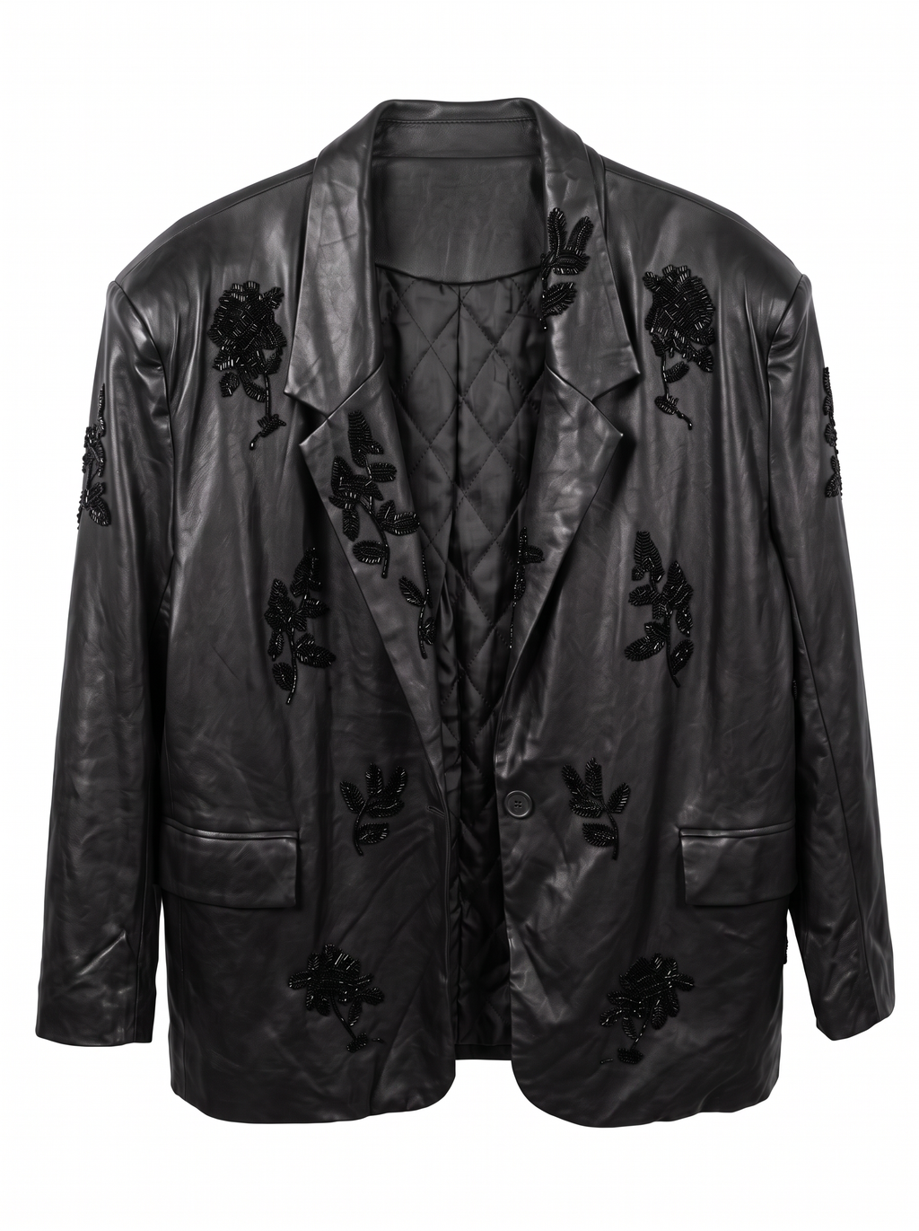 Blazer pu mostacillas