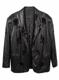 Blazer pu mostacillas