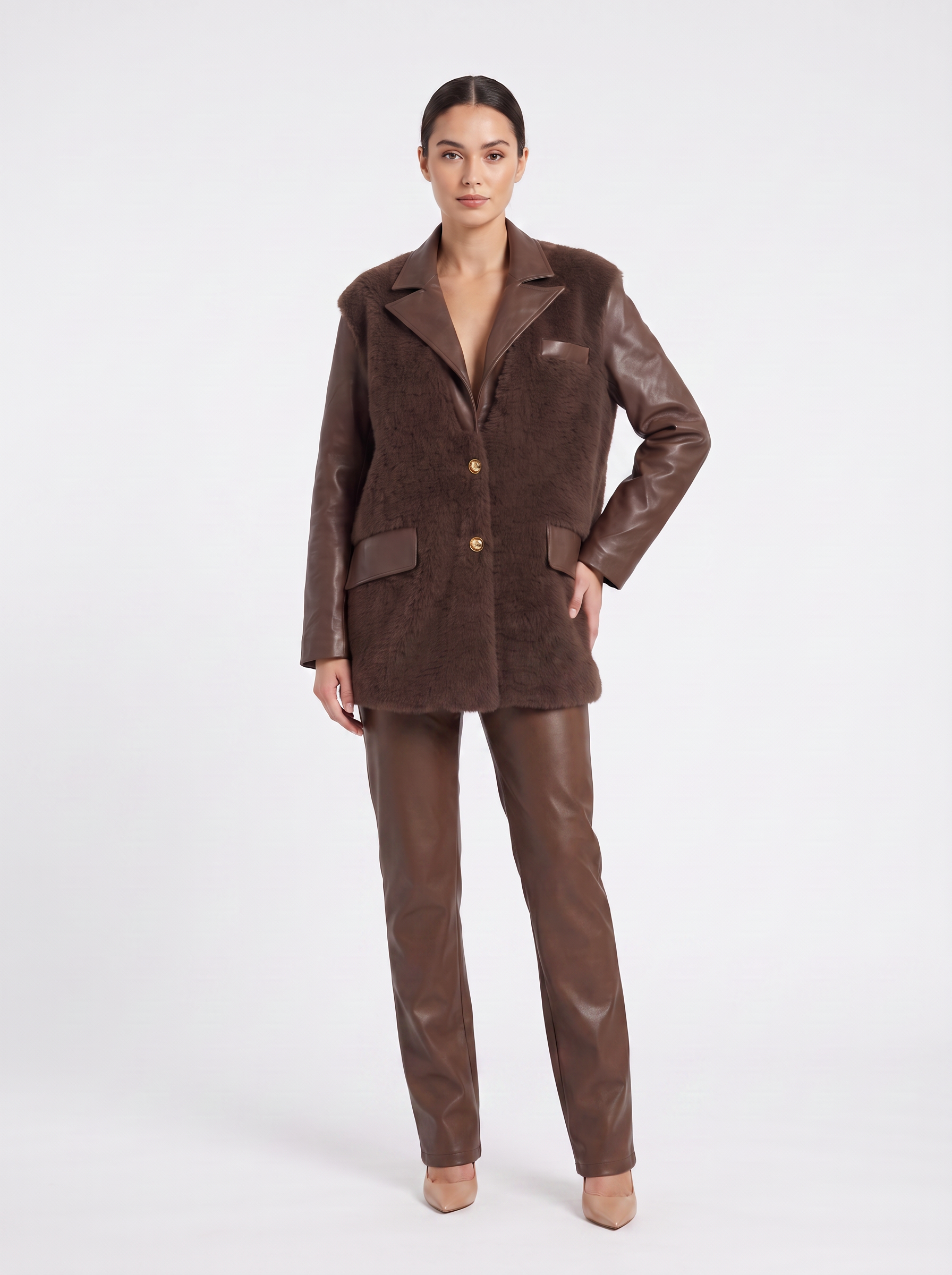 Blazer Oversize Simil Cuero
