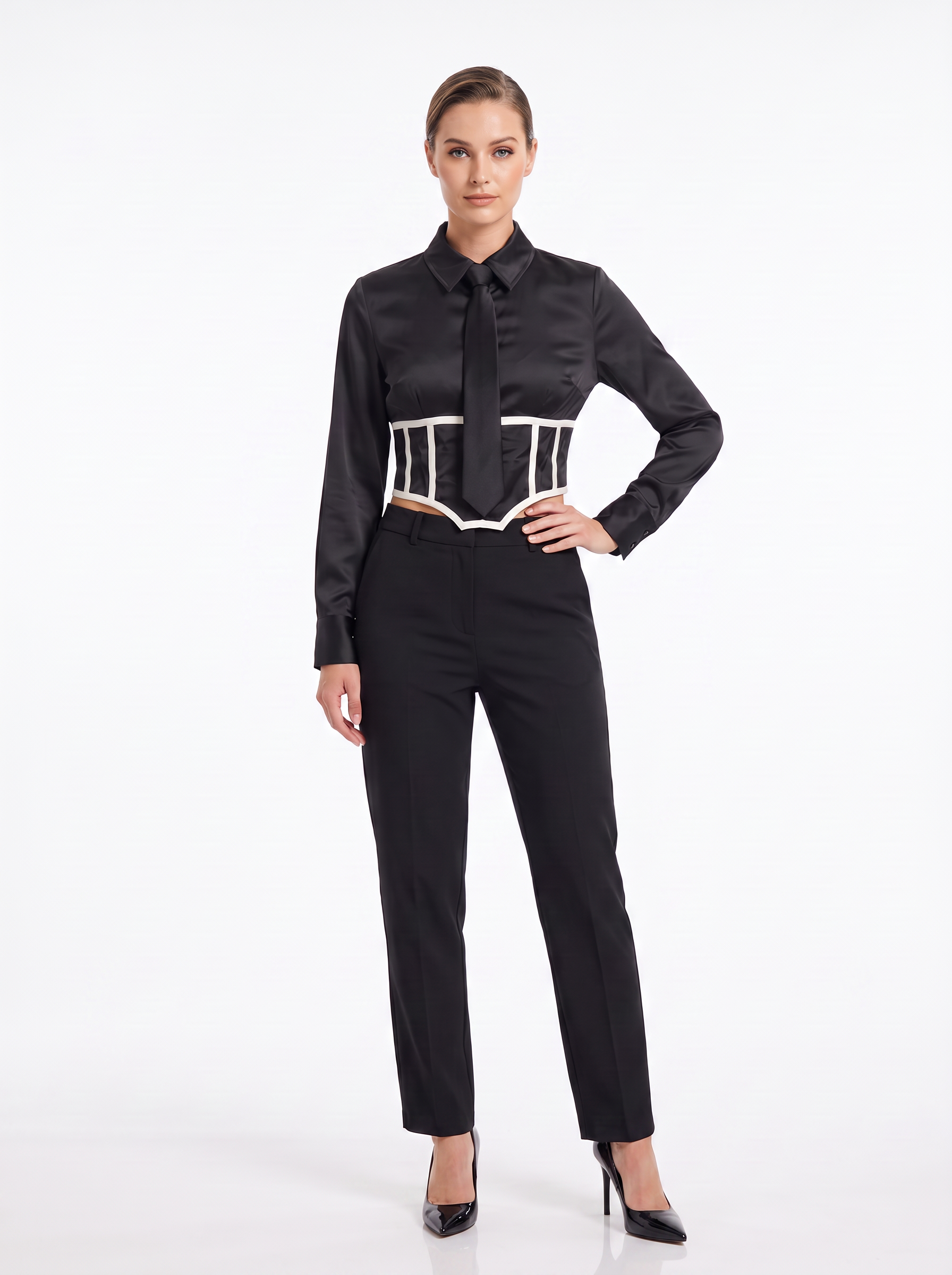Blusa Satén Corset
