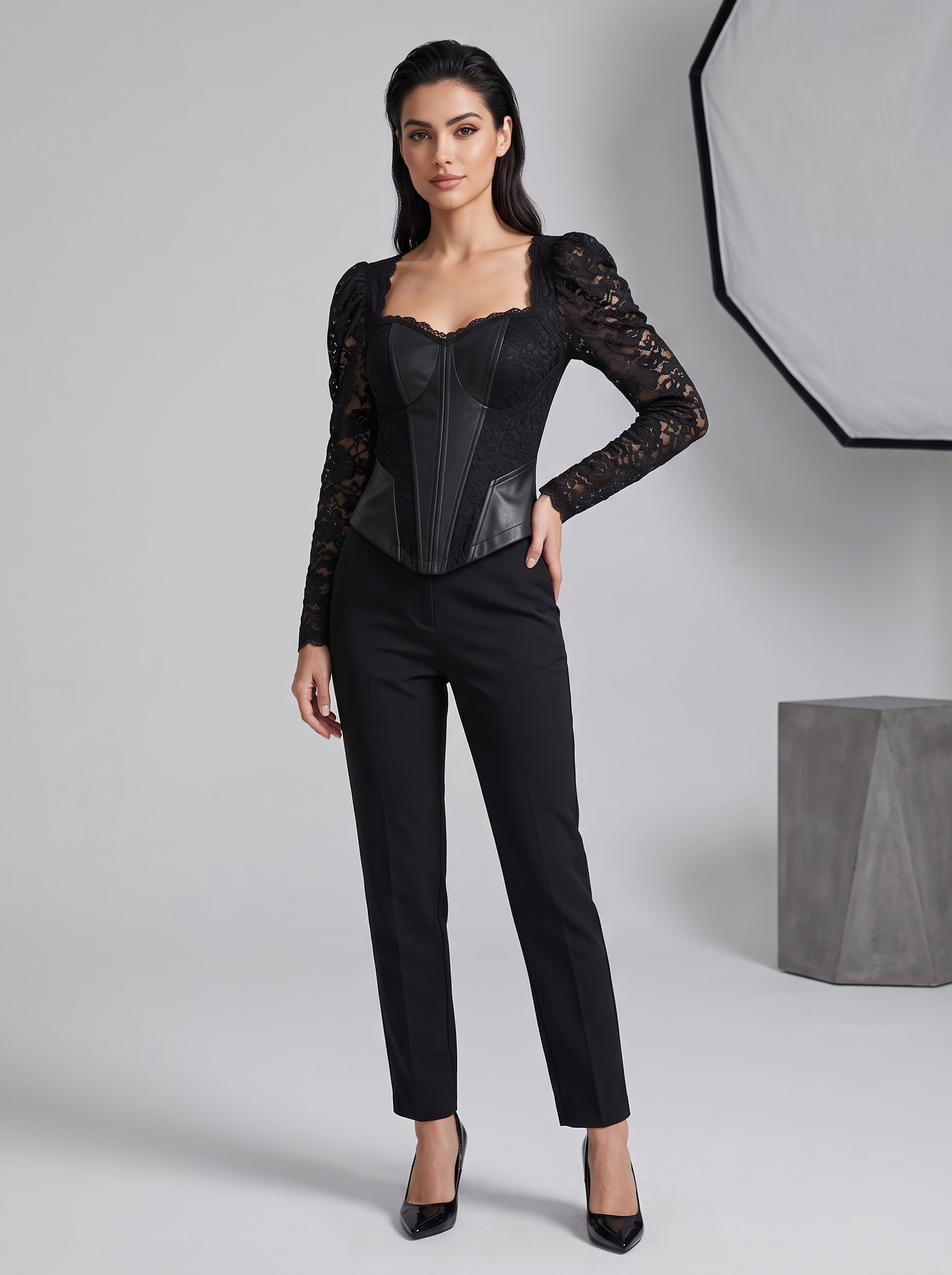 Corset Negro Encaje