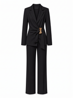 Traje gabardina detalle dorado