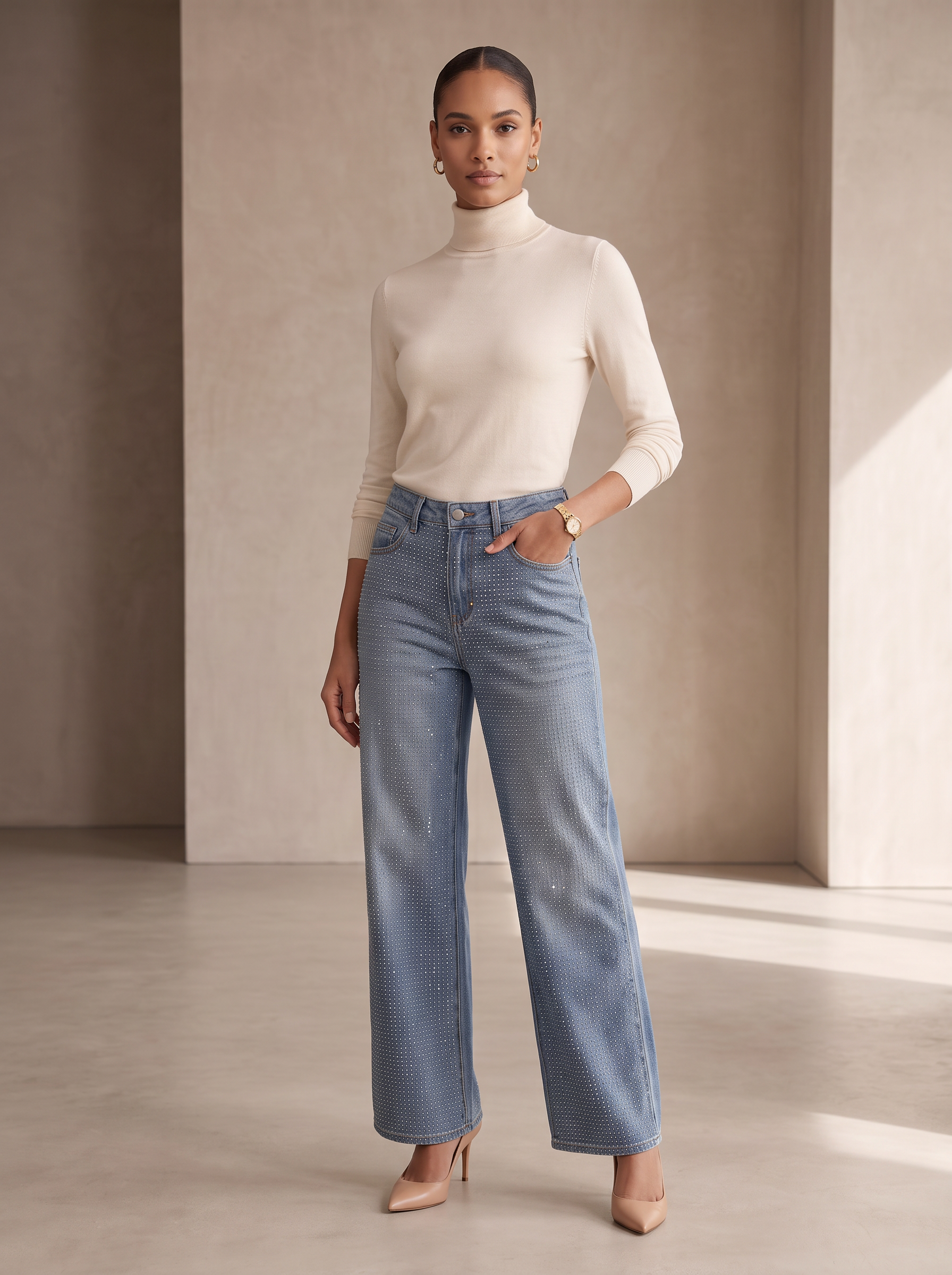 Jeans Wide leg Strass