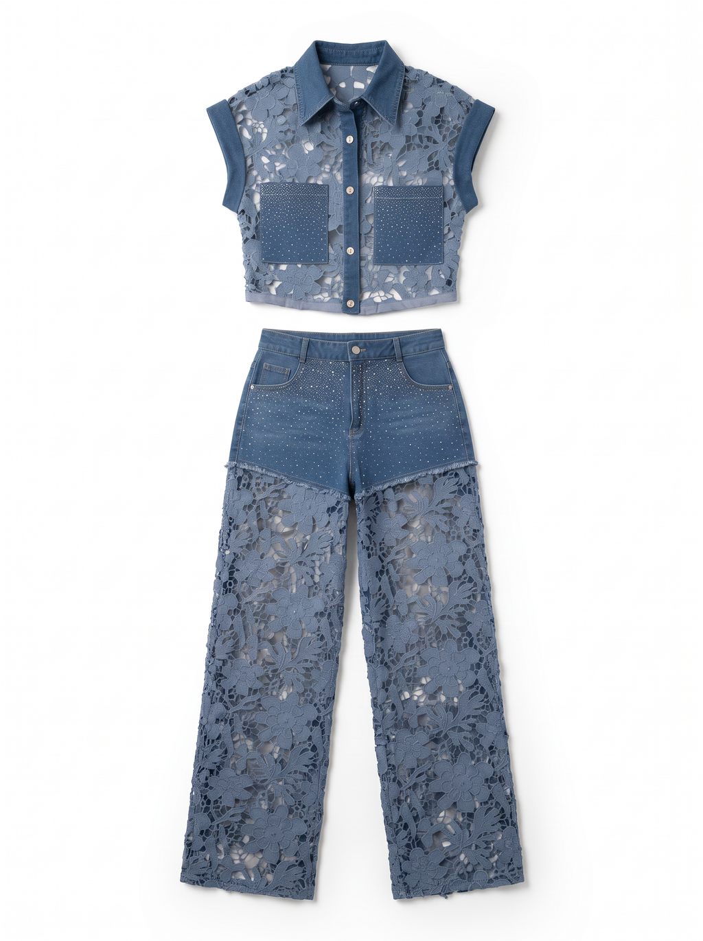 Set Flowers Strass