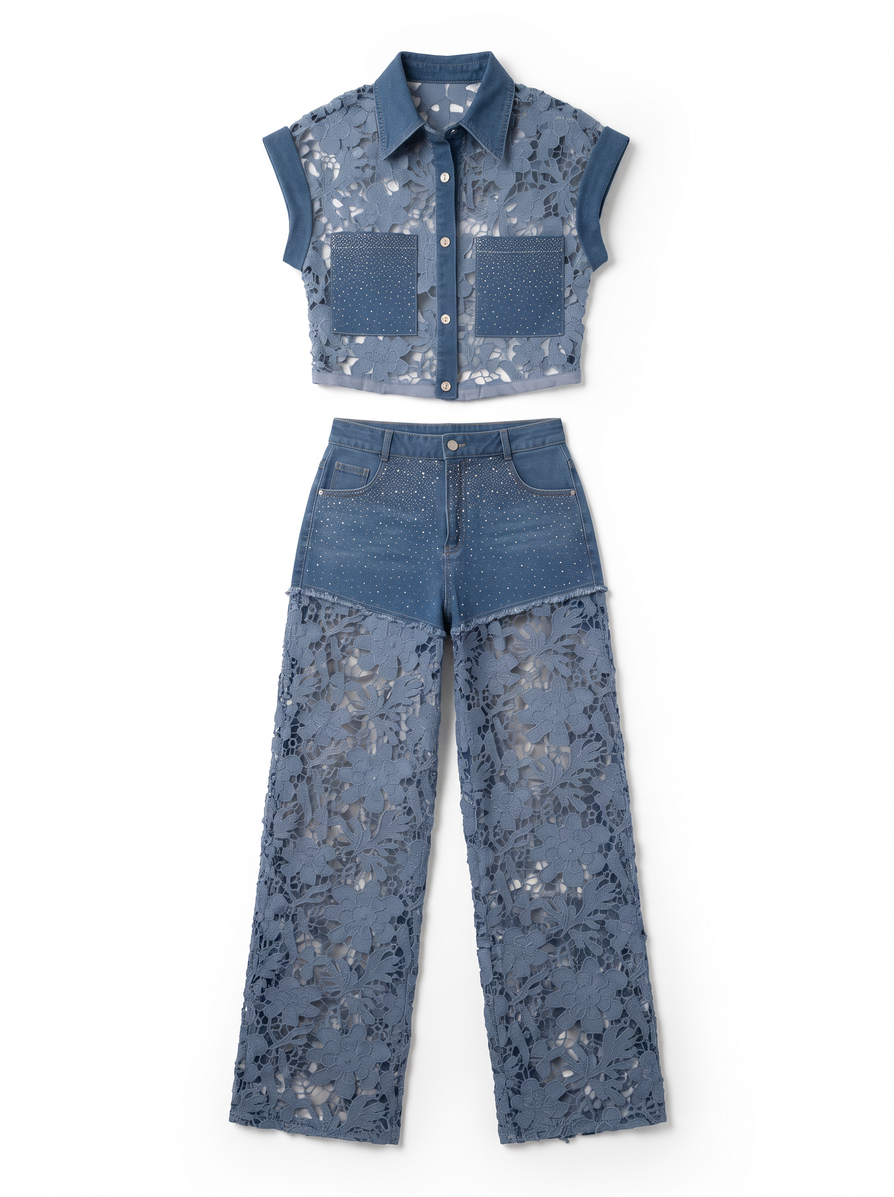 Set Flowers Strass