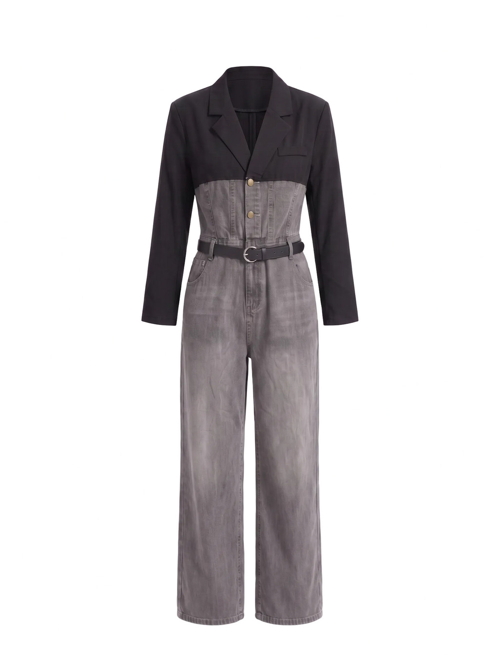 Jumpsuit Blazer Denim Gris