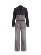 Jumpsuit Blazer Denim Gris