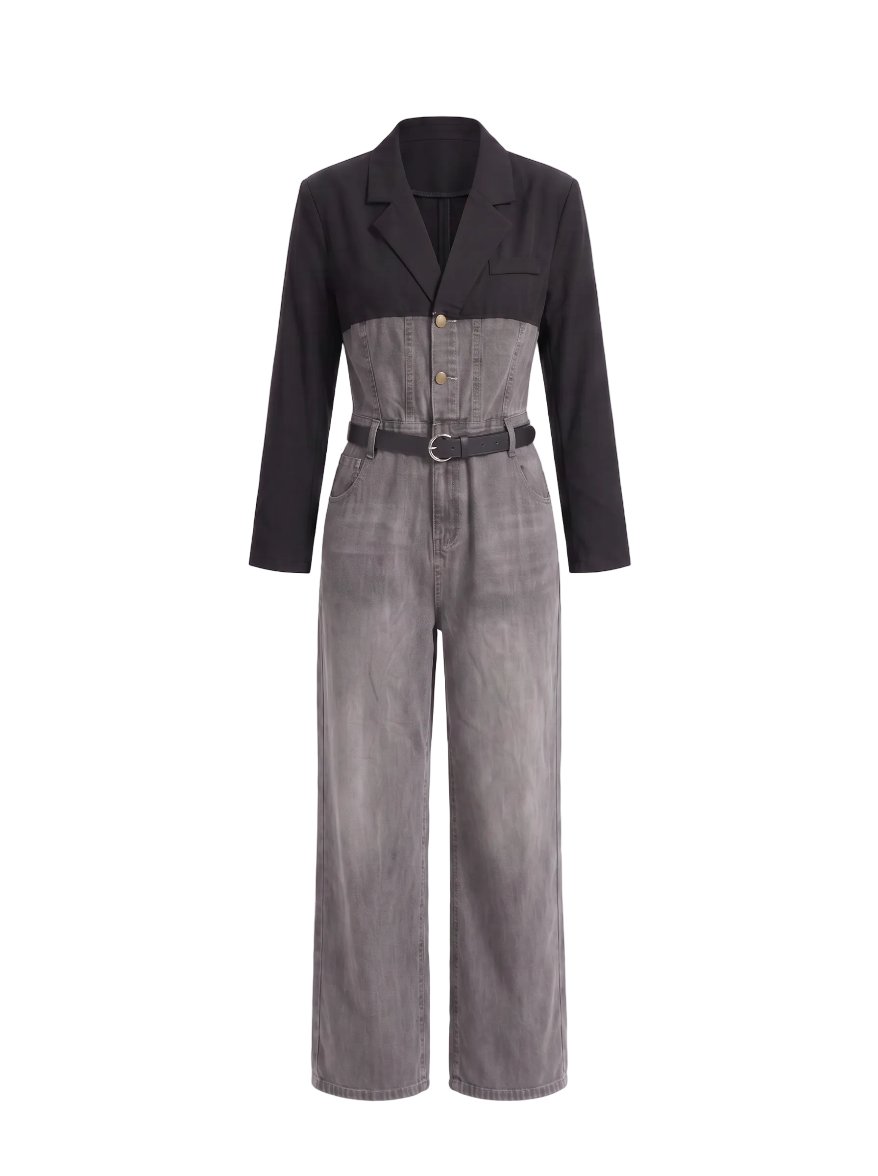 Jumpsuit Blazer Denim Gris