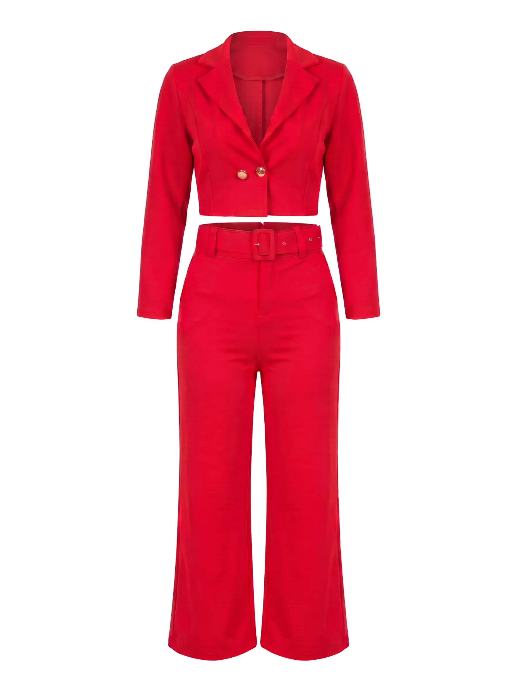 Blazer Cropped y Pantalón Palazzo