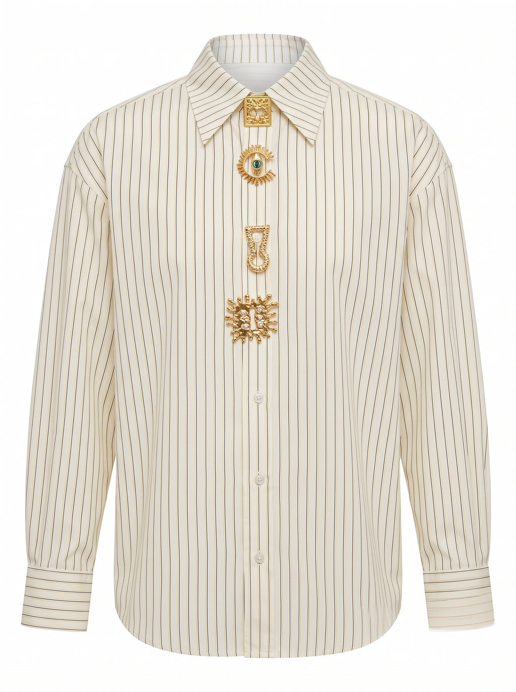 Camisa con Broches Dorados