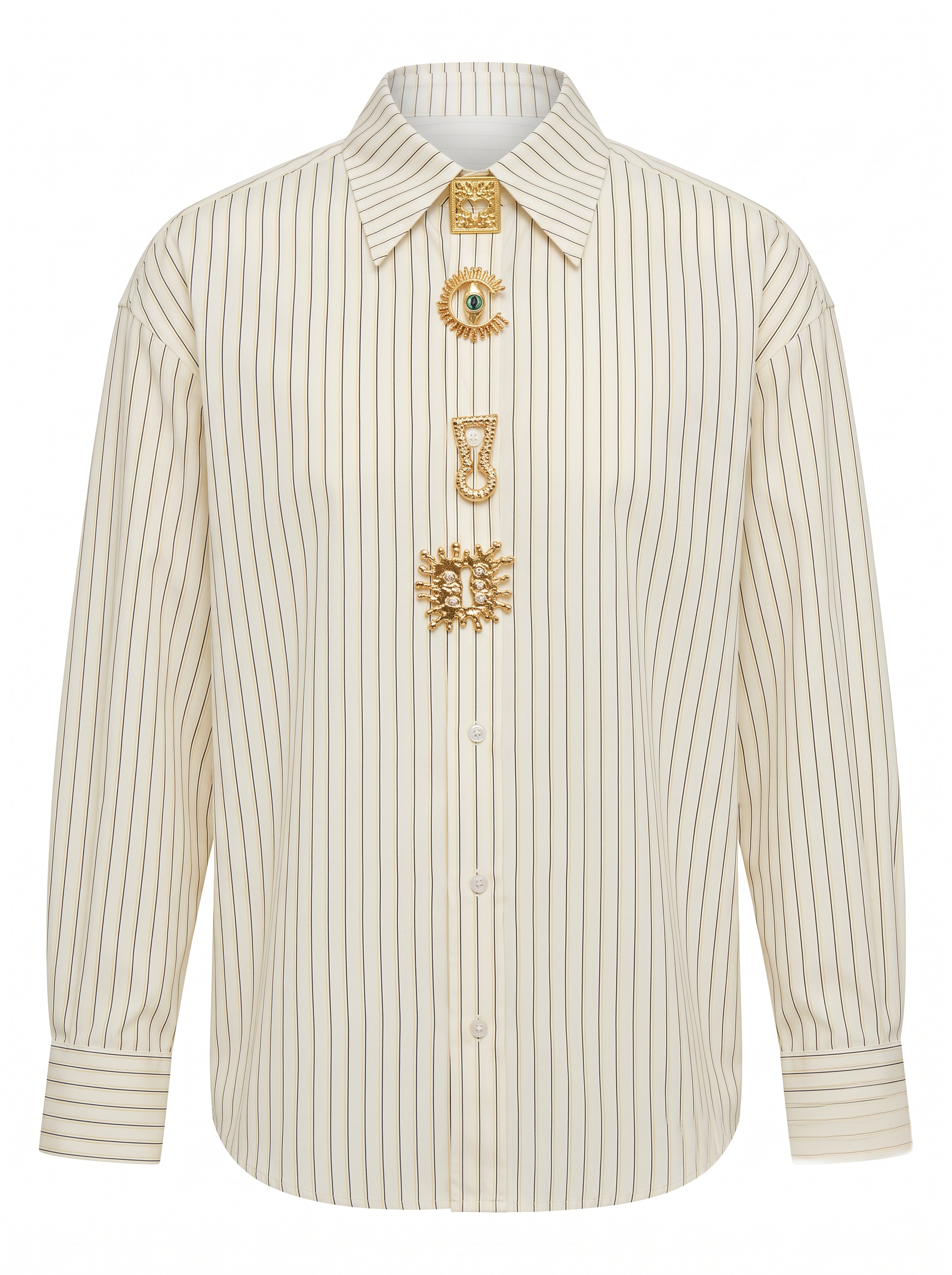 Camisa con Broches Dorados
